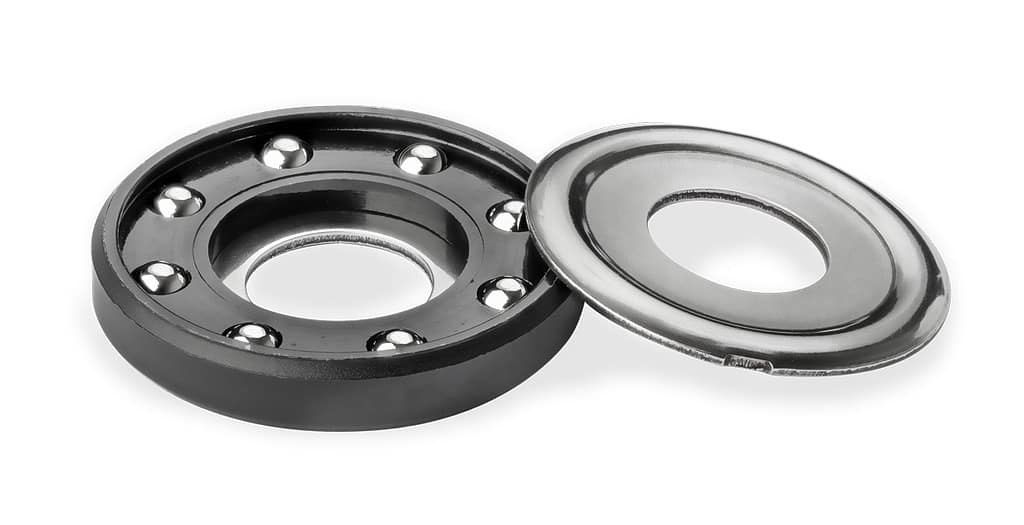 Compact ball bearing. Ball cage, discs and grease assembled into 1 closed part