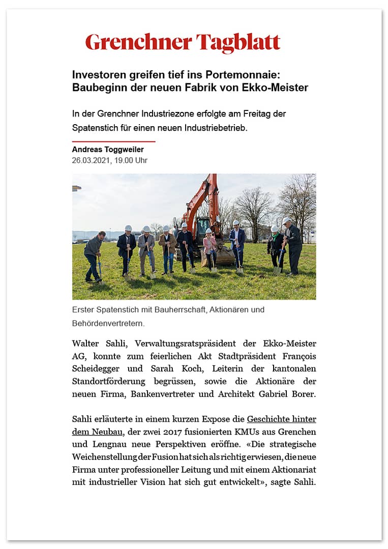Ekko-Meister Grenchner Zeitung S.1
